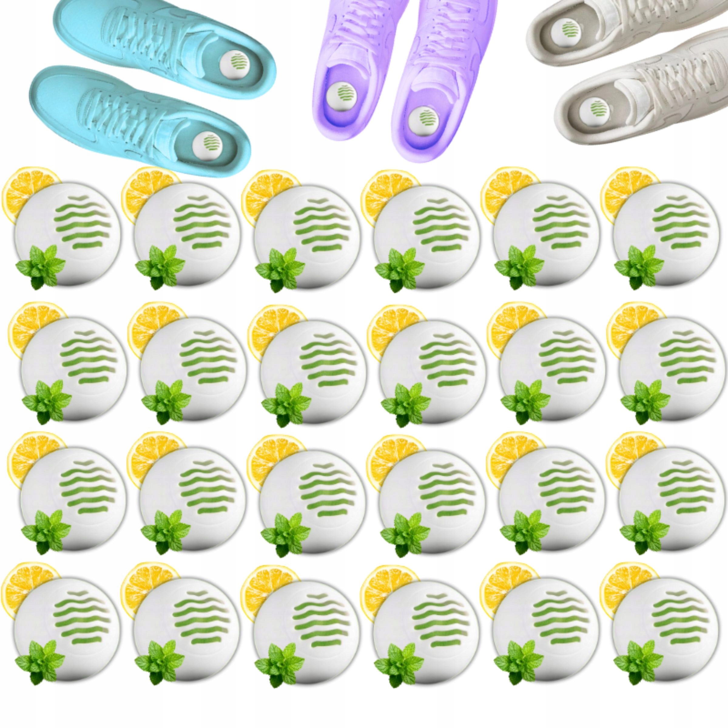 24x KULKI ZAPACHOWE DO BUTÓW SZAFY POCHŁANIAJĄCE ZAPACH - ODŚWIEŻAJĄCE