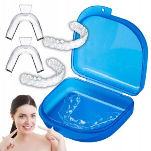 2x NAKŁADKA SZYNA RELAKSACYJNA NA BRUKSIZM ZGRZYTANIE + PUDEŁKO NIEBIESKIE