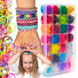 GUMKI DO ROBIENIA BRANSOLETEK BIŻUTERII ZESTAW GUMEK LOOM BANDS ETUI 1500