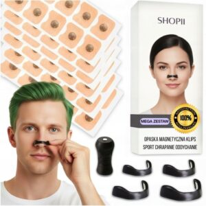 KLIPS MAGNETYCZNY NA NOS PRZECIW CHRAPANIU - POPRAWIA ODDYCHANIE 15 PAR