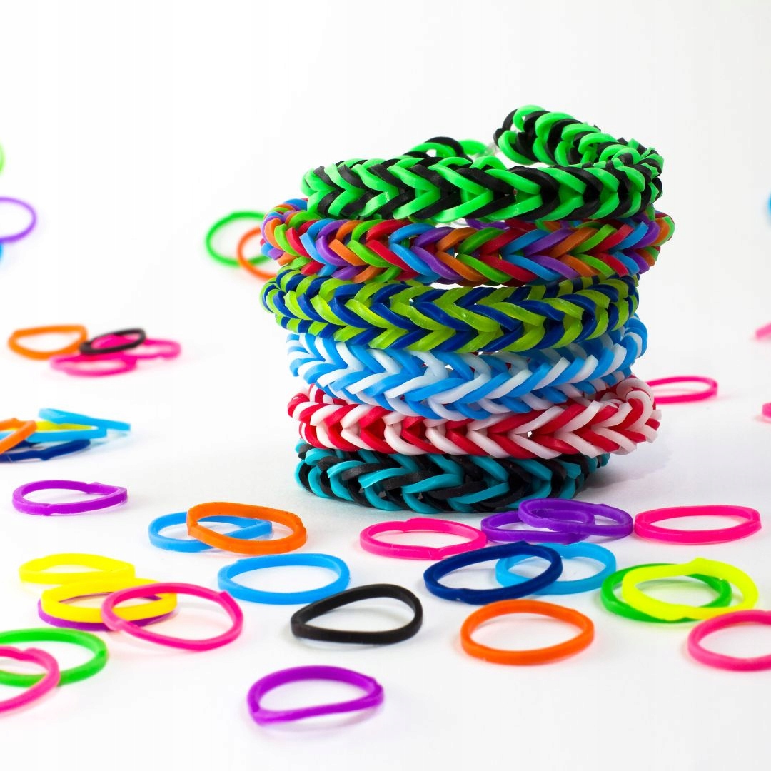 GUMKI DO ROBIENIA BRANSOLETEK BIŻUTERII ZESTAW GUMEK LOOM BANDS ETUI 1000 - obrazek 5