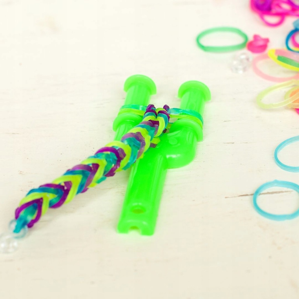 GUMKI DO ROBIENIA BRANSOLETEK BIŻUTERII ZESTAW GUMEK LOOM BANDS ETUI 1500 - obrazek 7