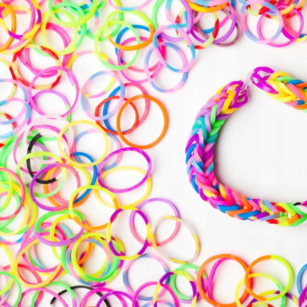 GUMKI DO ROBIENIA BRANSOLETEK BIŻUTERII ZESTAW GUMEK LOOM BANDS ETUI 1500 - obrazek 8