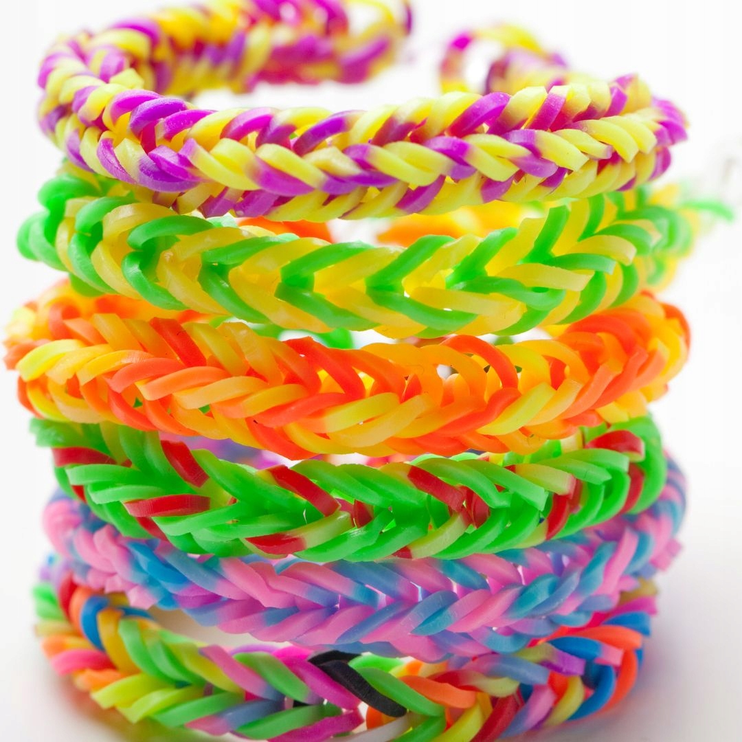 GUMKI DO ROBIENIA BRANSOLETEK BIŻUTERII ZESTAW GUMEK LOOM BANDS ETUI 1000 - obrazek 11