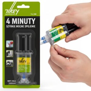 KLEJ EPOKSYDOWY PROFESJONALNY BEZBARWNY W STRZYKAWCE 2 X 12,5 ML 4-MINUTOWY