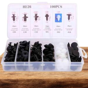 KOŁKI KLIPSY SPINKI SAMOCHODOWE DO TAPICERKI UNIWERSALNE ZESTAW - 100 SZTUK